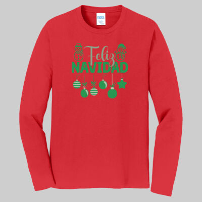 Adult Long Sleeve Shirt -  Feliz Festive - Green Thumbnail