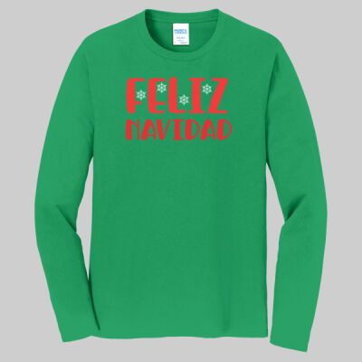 Adult Long Sleeve Shirt -  Feliz Navidad - Red Thumbnail