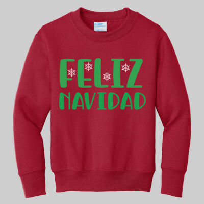  Youth Crewneck -  Feliz Navidad - Green Thumbnail