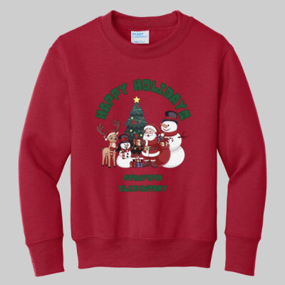  Youth Crewneck - Winter Holidays - Happy Holidays - Green Thumbnail