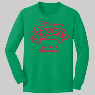 Youth Long Sleeve Shirt - Winter Holidays - Merry Christmas - Red Thumbnail