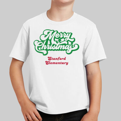 Youth T-Shirt -  Winter Holidays - Merry Christmas - Green & Red   Thumbnail
