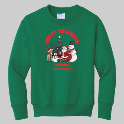 Youth Crewneck - Winter Holidays - Happy Holidays - Red Thumbnail