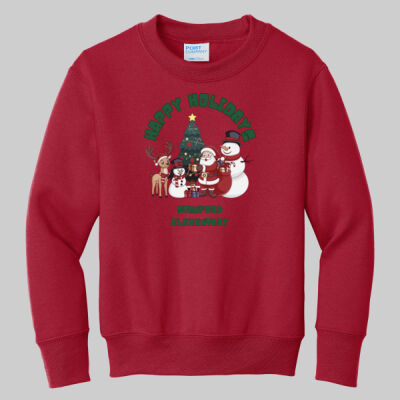 Youth Crewneck - Winter Holidays - Happy Holidays - Green Thumbnail
