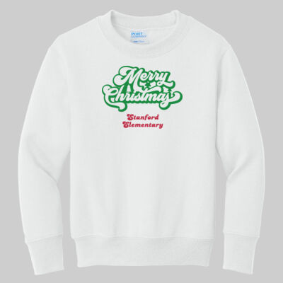 Youth Crewneck - Winter Holidays - Merry Christmas - Green & Red Thumbnail